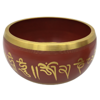 Tibetan Singing Bowl 10cm Hand Painted RED with Small Striker